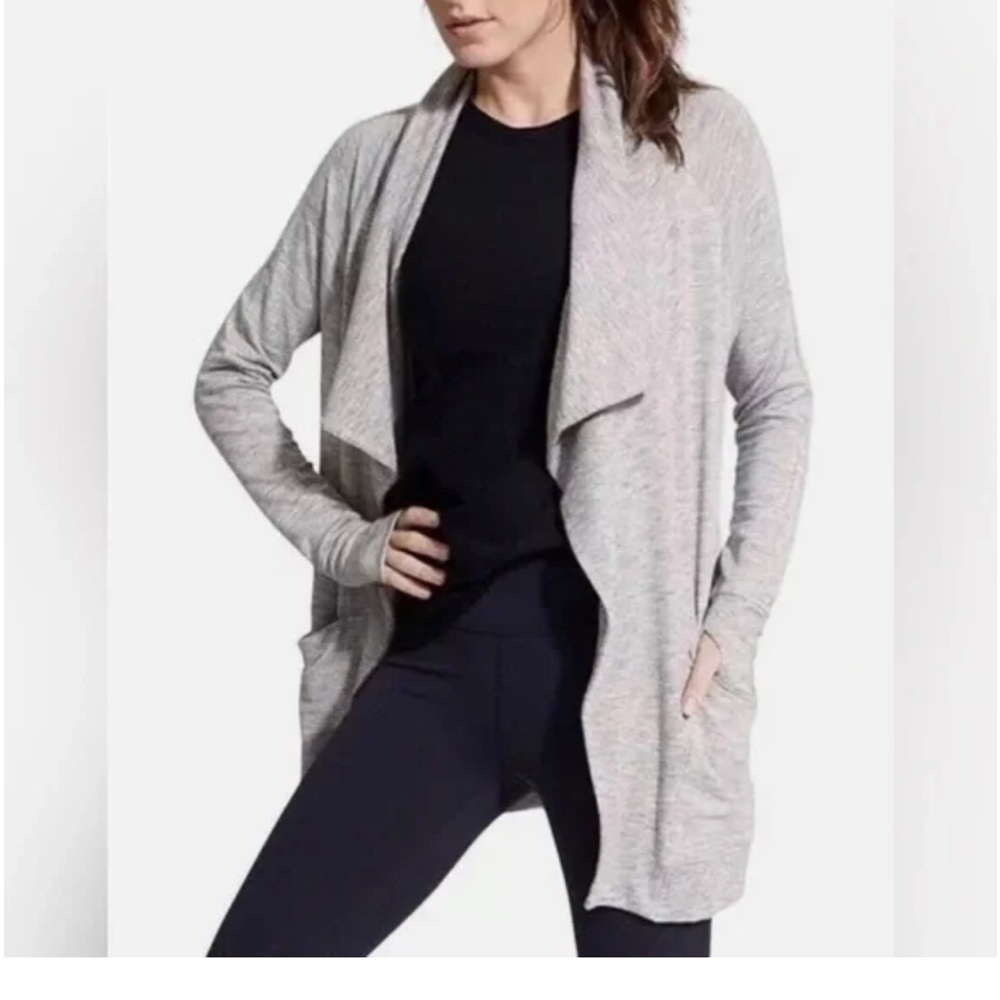 Women's Athleta Gray Open Front Cardigan